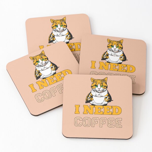 Item preview, Gato Divertido Amante del Café I Need Coffee Diseño Cute con Taza Regalo para Adictos al Café designed and sold by AstronautMerch.