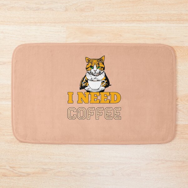 Item preview, Funny Cat Coffee Lover I Need Coffee Cute Design with Mug Gift for Coffee Addicts designed and sold by AstronautMerch.