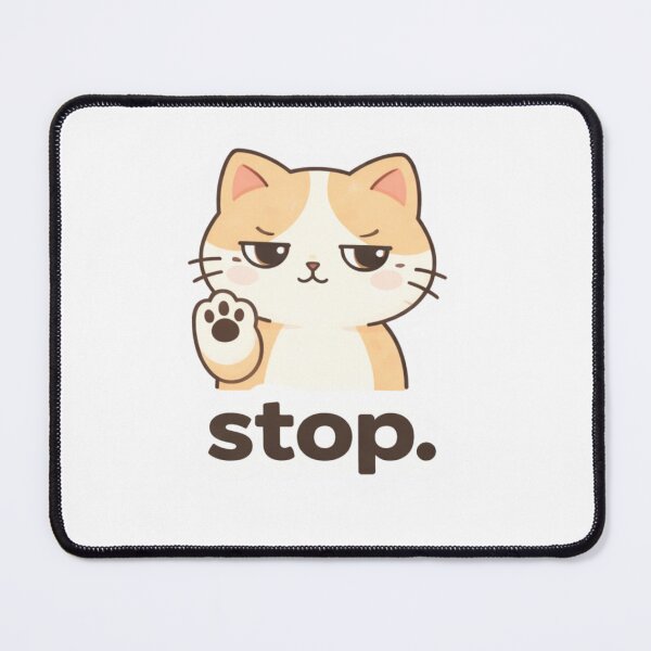 Item preview, ? Funny Judging Cat "Stop" Cute Kawaii Meme Sticker designed and sold by ZYNORAworld.