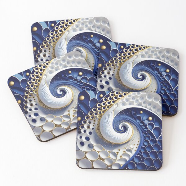 Item preview, Gustav Klimt Spiral in Blue and Gold designed and sold by Vicky Brago-Mitchell®.