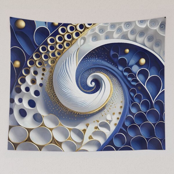 Item preview, Gustav Klimt Spiral in Blue and Gold designed and sold by Vicky Brago-Mitchell®.