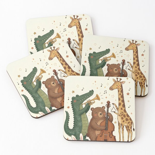 Item preview, Animal Jazz Band Concert - Cute Nursery Music Room Wall Art designed and sold by ArtisanBloom.