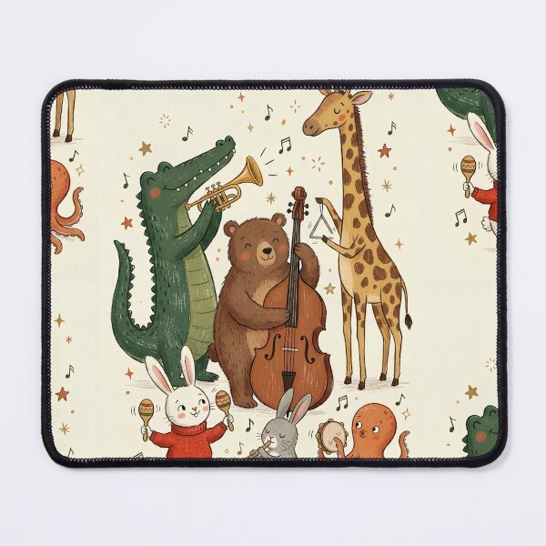 Item preview, Animal Jazz Band Concert - Cute Nursery Music Room Wall Art designed and sold by ArtisanBloom.