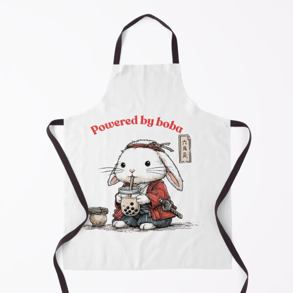 Item preview, Powered by Boba – Cute Samurai Bunny Kawaii T-Shirt Design designed and sold by De Aqui y de Alla Studio.