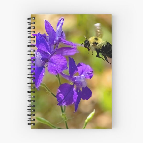 Item preview, Bumblebee Hovers over Larkspur Flowers designed and sold by AMacGPhilly.