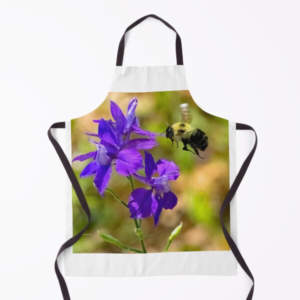 Item preview, Bumblebee Hovers over Larkspur Flowers designed and sold by AMacGPhilly.