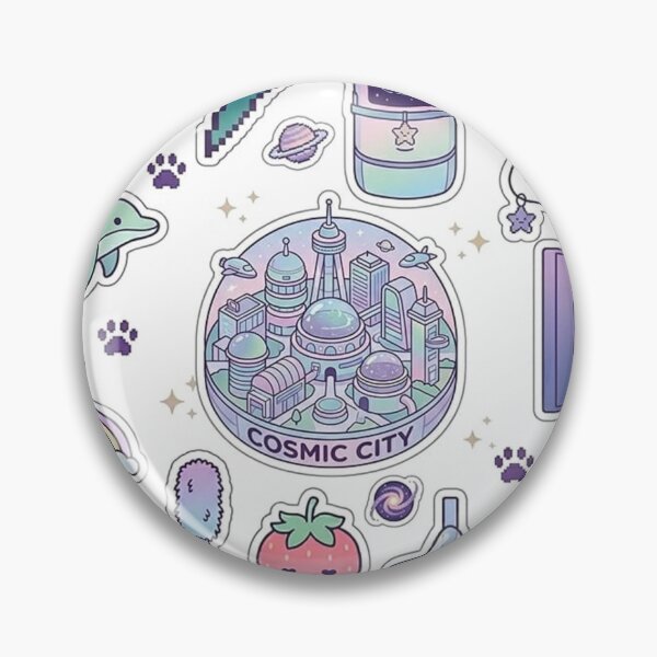 Item preview, Cosmic City Retro Future Aesthetic Sticker Sheet designed and sold by Csstoree.