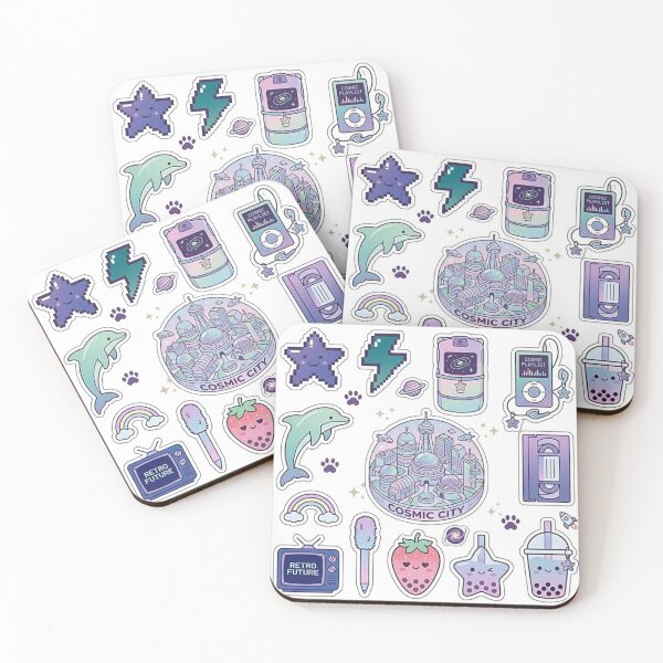Item preview, Cosmic City Retro Future Aesthetic Sticker Sheet designed and sold by Csstoree.