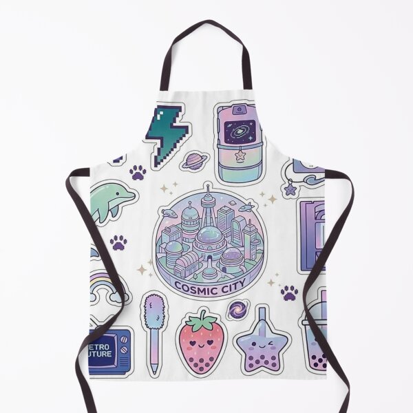 Item preview, Cosmic City Retro Future Aesthetic Sticker Sheet designed and sold by Csstoree.
