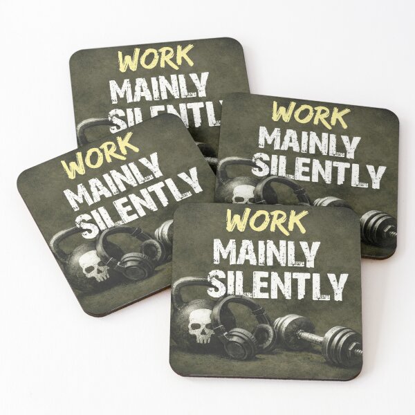Item preview, Work Mainly Silently Gym Quote designed and sold by kirevon.