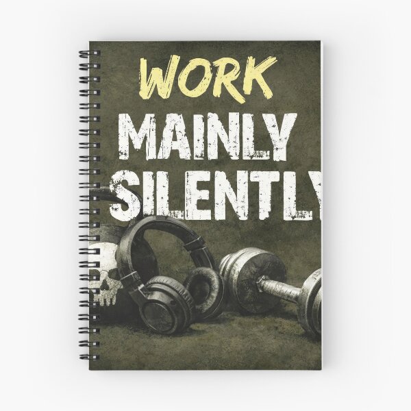 Item preview, Work Mainly Silently Gym Quote designed and sold by kirevon.