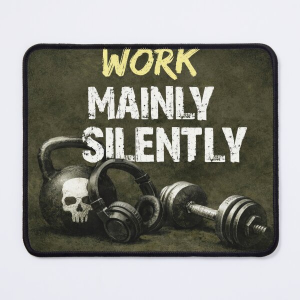Item preview, Work Mainly Silently Gym Quote designed and sold by kirevon.