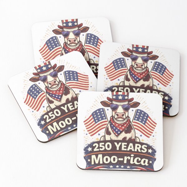 Item preview, 250 Years Moo-rica Funny Cow 4th of July designed and sold by CozyRetirementGifts.
