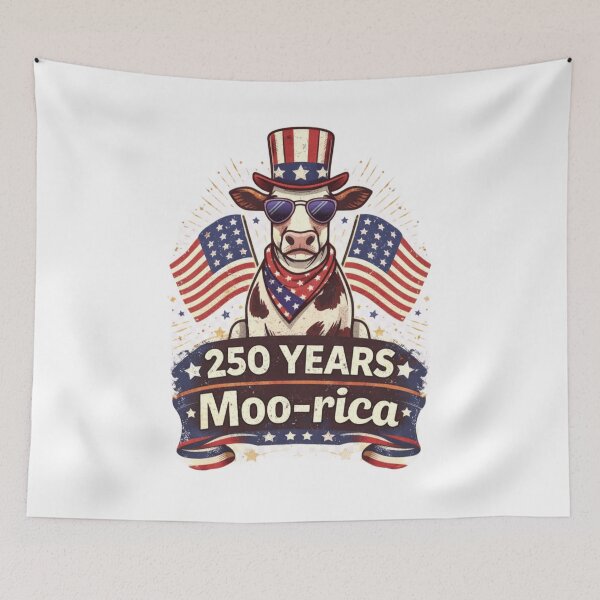 Item preview, 250 Years Moo-rica Funny Cow 4th of July designed and sold by CozyRetirementGifts.
