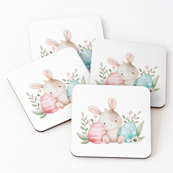 Item preview, Watercolor Easter Bunny and Pastel Eggs - Adorable Spring Holiday Gift designed and sold by FuzionRaptor.