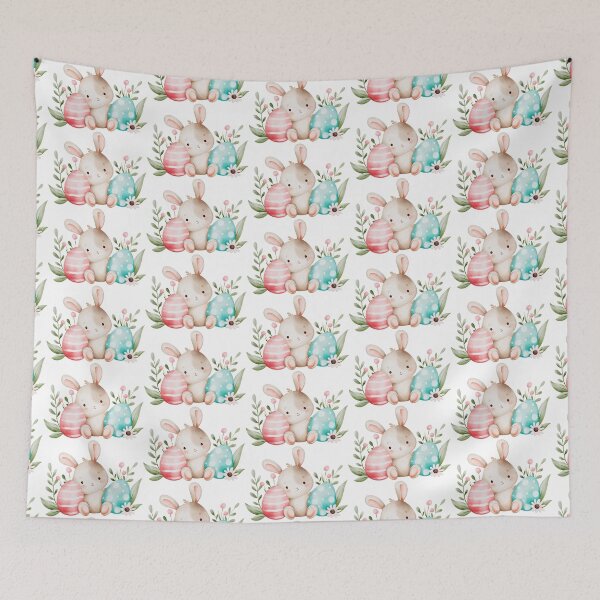 Item preview, Watercolor Easter Bunny and Pastel Eggs - Adorable Spring Holiday Gift designed and sold by FuzionRaptor.