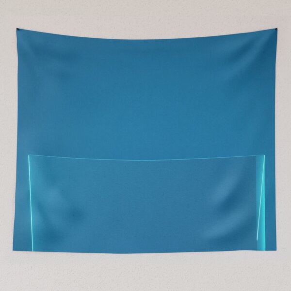 Item preview, Minimalist Cyan Blue Glow Panel | Solid Bright Blue Abstract Art designed and sold by Midnight Veil Designs.