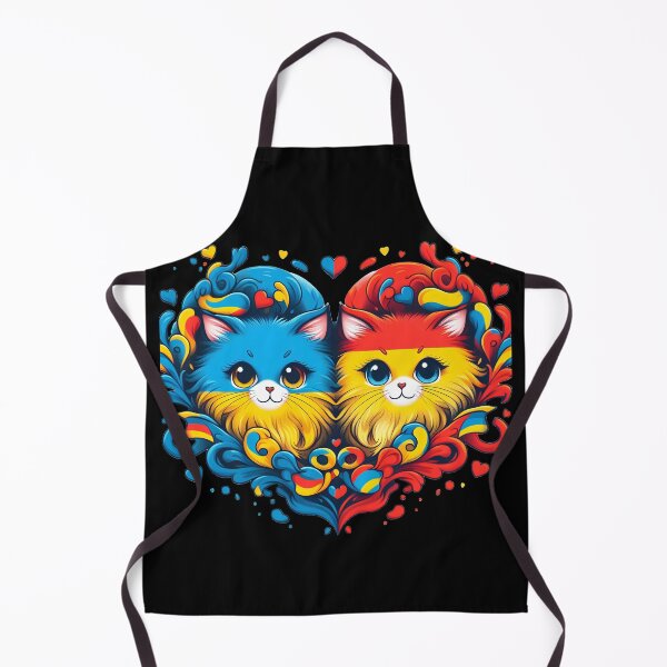 Item preview, Ukraine and Spain United Hearts - Kawaii Cats Art designed and sold by UkrainianSpain.