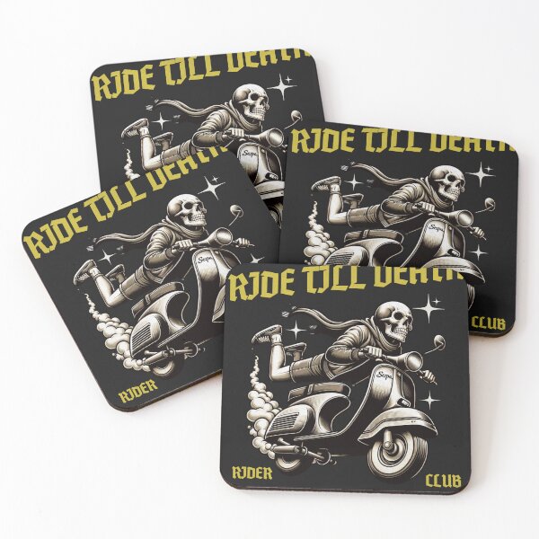 Item preview, Ride Till Death Rider Club Skeleton Scooter Vintage Biker Graphic T-Shirt designed and sold by Negisandeep studio.