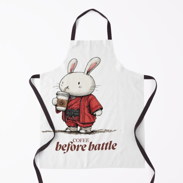 Item preview, Coffee Before Battle – Cute Samurai Bunny Funny Kawaii Design designed and sold by De Aqui y de Alla Studio.