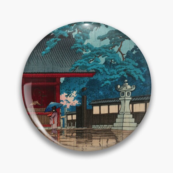 Item preview, Harusame Gokokuji (Spring Rain at Gokokuji Temple) by Hasui Kawase | Japanese Temple Poster | Japandi Seasonal Art designed and sold by artofuniverse.