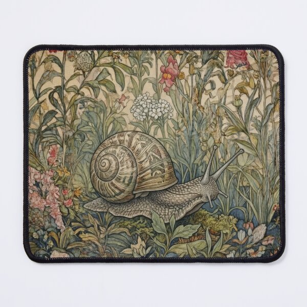 Item preview, Vintage Snail Botanical Garden Art Nouveau Style designed and sold by AntiqueImages.