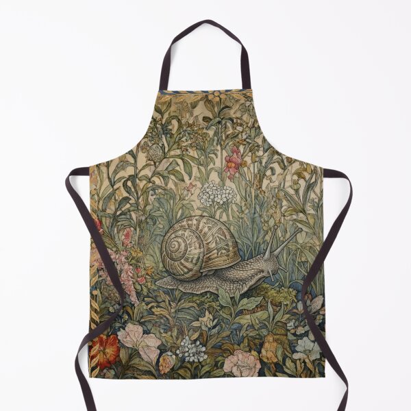 Aperçu de l'œuvre Jardin botanique vintage avec escargots, style Art nouveau créée et vendue par AntiqueImages.