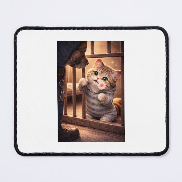 Item preview, Tiny Prisoner Cat Offering a Flower designed and sold by LovelyCatGalaxy.