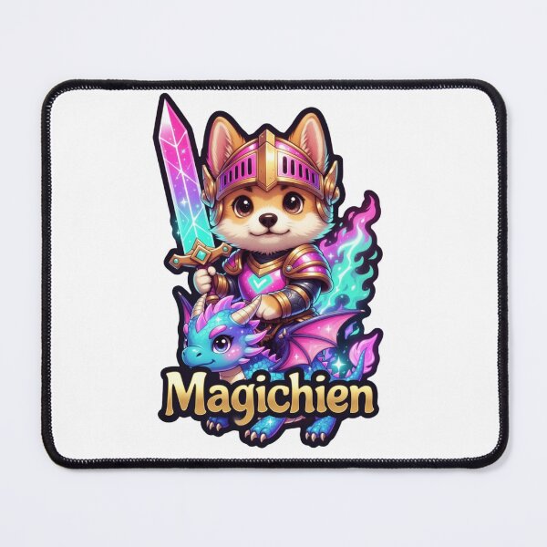 Item preview, dog knight and magician with a dragon designed and sold by Crea2lulu.
