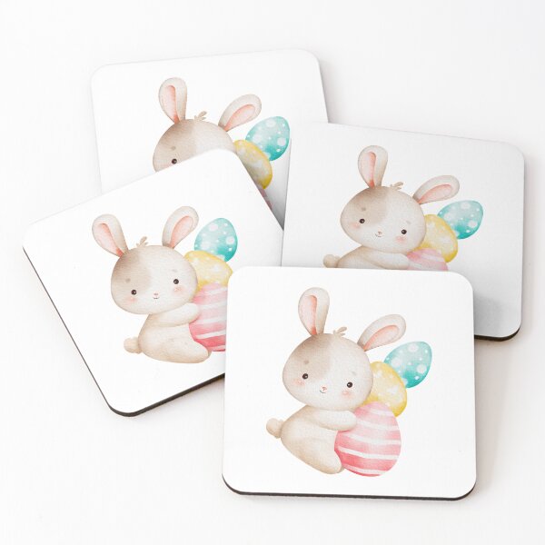 Item preview, Watercolor Bunny & Colorful Easter Eggs - Soft Spring Adorable Holiday Gift designed and sold by FuzionRaptor.