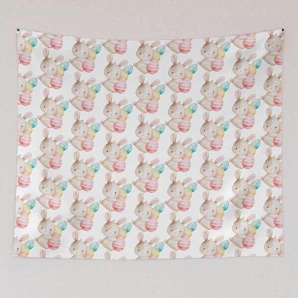 Item preview, Watercolor Bunny & Colorful Easter Eggs - Soft Spring Adorable Holiday Gift designed and sold by FuzionRaptor.