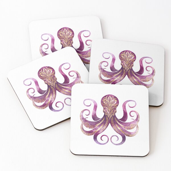Item preview, Ornamental Purple Octopus – Elegant Decorative Ocean Illustration designed and sold by olenapetol.