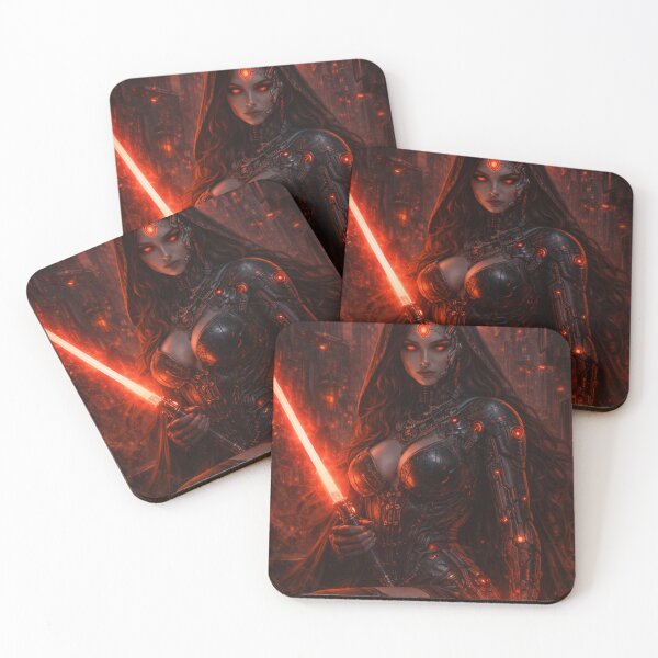Item preview, Cyberpunk Dark Empress – Futuristic Warrior Goddess Neon Red designed and sold by TheLoopStories.