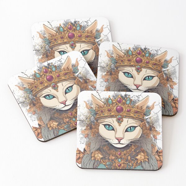 Item preview, Royal Cat Queen Illustration, Crown Cat Watercolor Art, Elegant Fantasy Cat, Majestic Kitty, Boho Mystic Cat Portrait designed and sold by ChenEngEng.