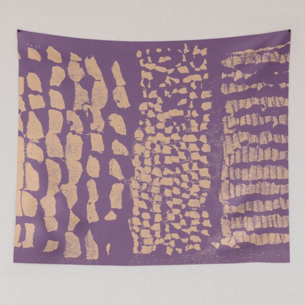 Item preview, Three Grains Textured Monoprint - Plum + Melon designed and sold by Irene Estelle.