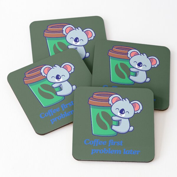 Item preview, Coffee First Problem Later with Koala Funny Coffee Lover Gifts Shirt  designed and sold by MalwasBasket.