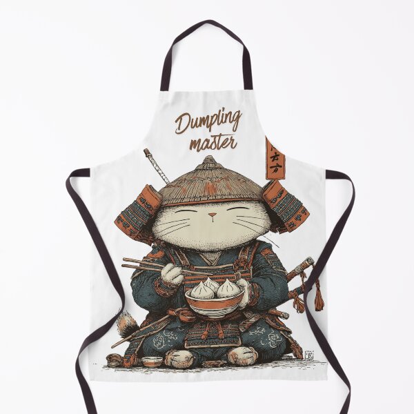 Item preview, Dumpling Master – Cute Samurai Cat Eating Dumplings Kawaii Design designed and sold by De Aqui y de Alla Studio.