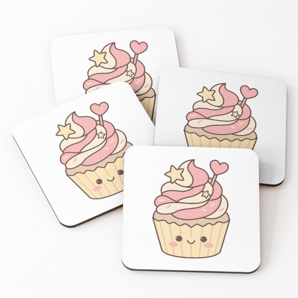 Item preview, Cute Pastel Cupcake Sticker with Face | Kawaii Dessert Stars Aesthetic designed and sold by Nuha28.
