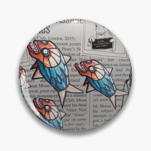 Item preview, Newspaper, mixedmedia collage, fish, fox, rabbit,  designed and sold by NessArtByEwa.