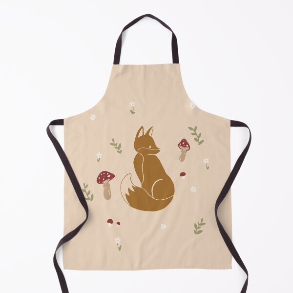 Artikelvorschau, cute minimalistic fox art beige poster mushrooms flowers kids room entworfen und verkauft von Mypixieart.
