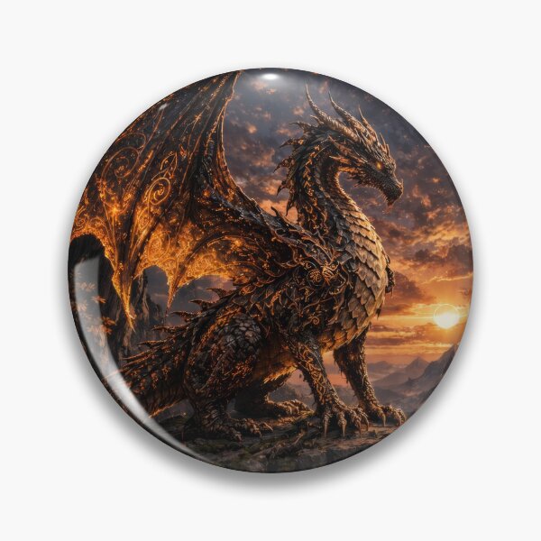 Item preview, Arcane Dragon – Runic Wings, Sunset Guardian, Mystical Fantasy Creature designed and sold by DrakariArt.