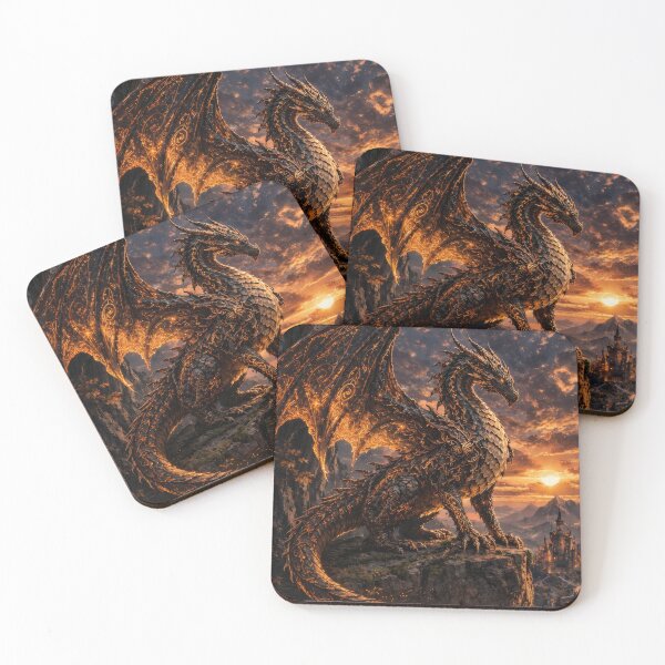 Item preview, Arcane Dragon – Runic Wings, Sunset Guardian, Mystical Fantasy Creature designed and sold by DrakariArt.