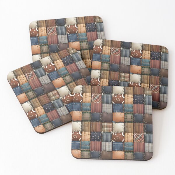 Item preview, Western Denim Leather Patchwork Rustic Country Design designed and sold by CoastalEmp.