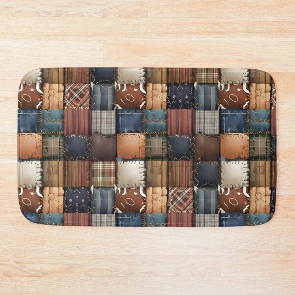 Item preview, Western Denim Leather Patchwork Rustic Country Design designed and sold by CoastalEmp.