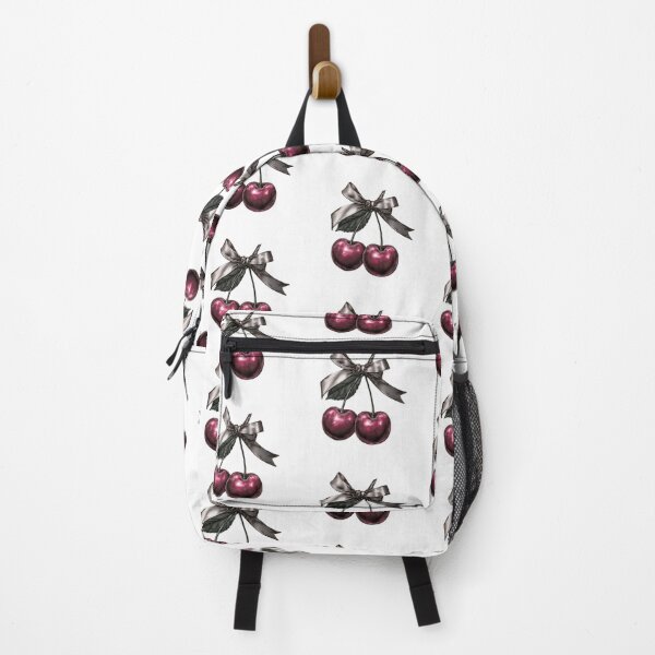 Item preview, Glossy Cherries with Ribbon – Dark Aesthetic Fruit Illustration designed and sold by olenapetol.