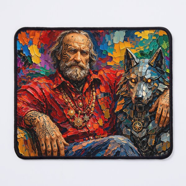 Item preview, Giuseppe Garibaldi with Robot Dog Oil Painting designed and sold by McZerrill.