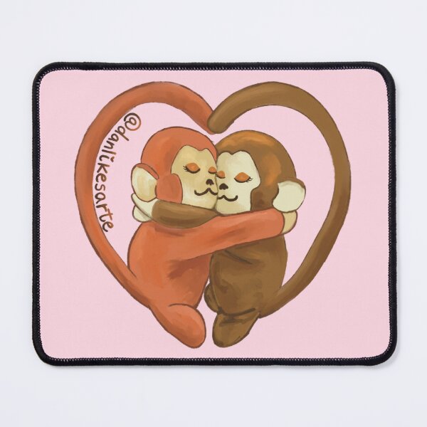 Item preview, Hugging Heart Soulmate Monkeys  designed and sold by danlikesarte.