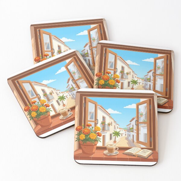Item preview, Spanish Sunshine & Marigolds - Cozy Mediterranean Window designed and sold by UkrainianSpain.