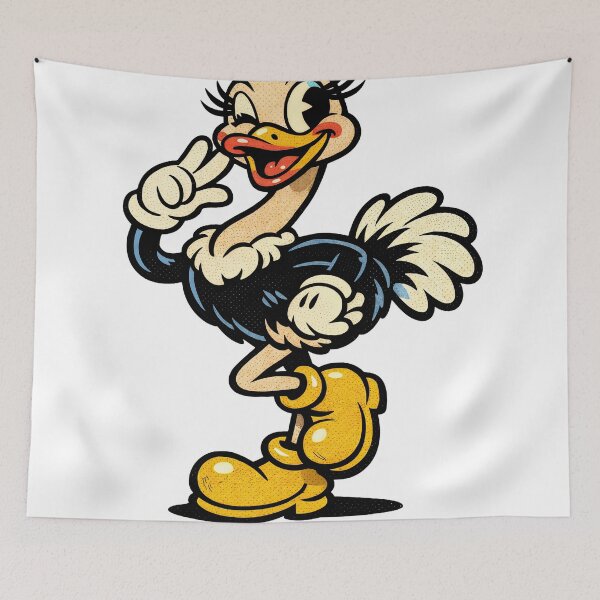 Item preview, Retro Ostrich Vibes – Peace & Playfulness designed and sold by ForeverPrintsOK.