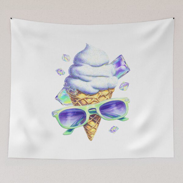 Item preview, Y2K Ice Cream with Sunglasses – Hyperpop Summer Aesthetic designed and sold by olenapetol.